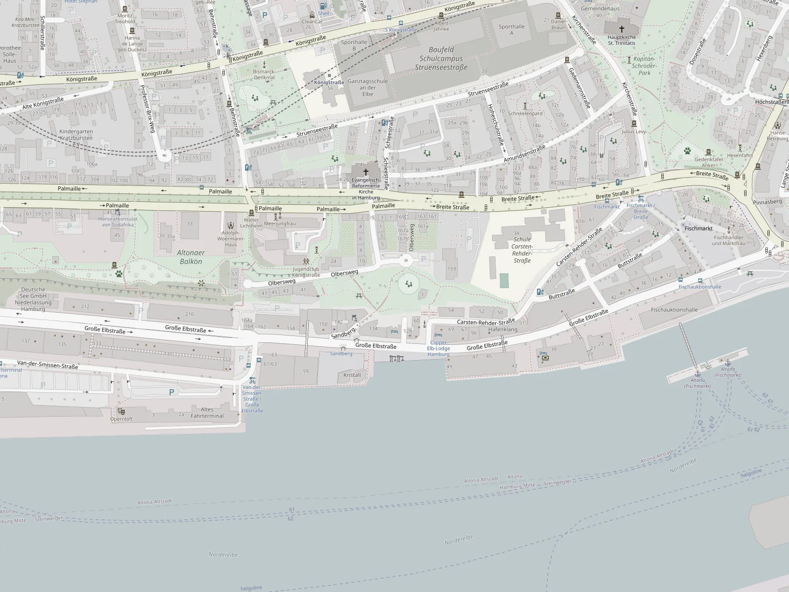 Lageplan: Große Elbstraße 132, 22767 Hamburg – direkt an der Elbe
